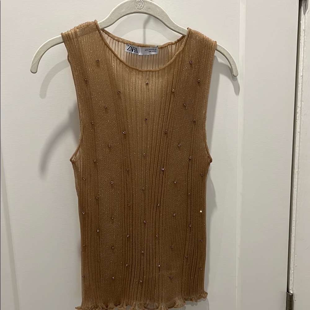 Zara Tan Sleeveless Top
